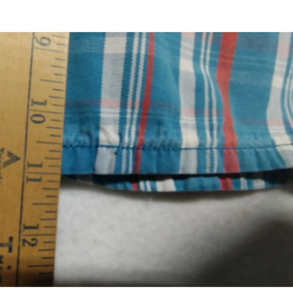 Levi Strauss & Co Plaid Shorts Men's W29 Blue Red White Flat Front Casual‎